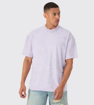 Crew Neck Towelling Oversized T-Shirt