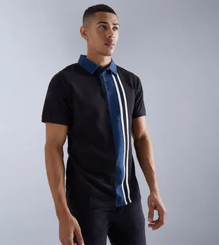 Striped Short Sleeves Polo T-Shirt