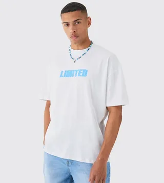 Crew Neck Limited Print Oversized T-Shirt