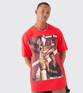 Scarface Wash Print Oversized T-Shirt