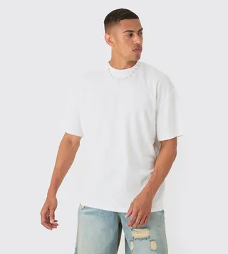 Crew Neck Towelling Oversized T-Shirt