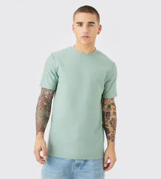 Slim Fit Jacquard Raised T-Shirt