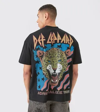 Def Leopard Large Scale Print Oversized T-Shirt