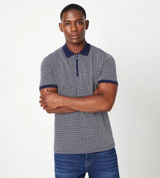 Geo Line Pattern Polo T-Shirt