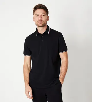 Jacquard Collar Button Polo T-Shirt