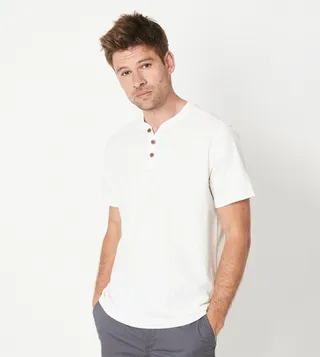 Slub Y-Neck Short Sleeves T-Shirt