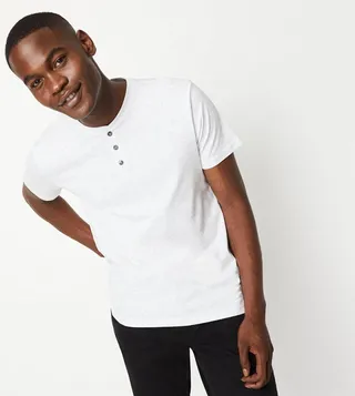 Solid Grandad Neck T-Shirt