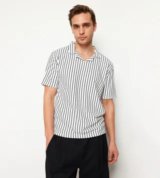 Striped Short Sleeves Polo T-Shirt