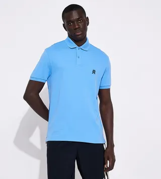 Monogram Detail Short Sleeves Polo T-Shirt