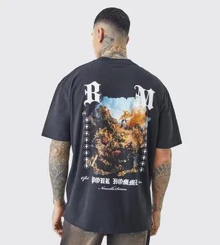 Tall Oversized Renaissance Back Print T-Shirt