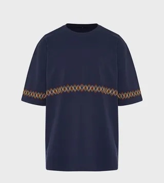 Embroidered Short Sleeves Oversized T-Shirt