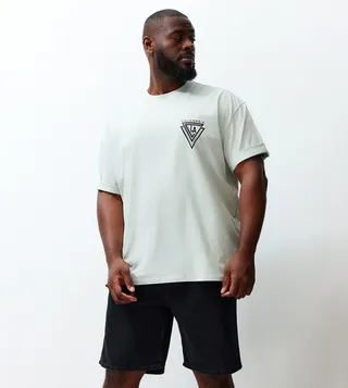 Plus & Tall Printed Short Sleeves Oversized T-Shirt