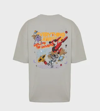 Back Printed Short Sleeves Oversized T-Shirt