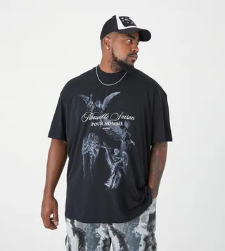 Plus Oversized Extended Neck Renaissance T-Shirt