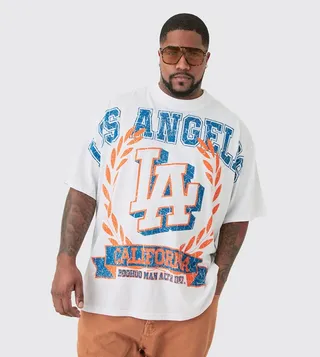 Plus Los Angeles Over The Seam Graphic T-Shirt