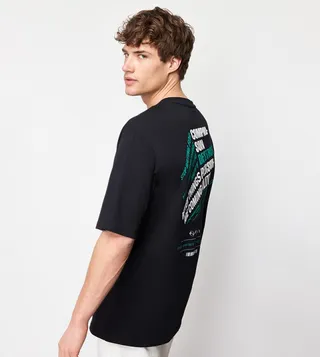 Back Printed Short Sleeves Oversized T-Shirt