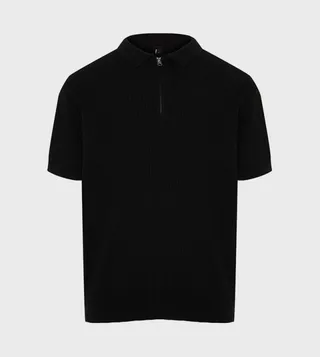 Zippered Short Sleeves Polo T-Shirt
