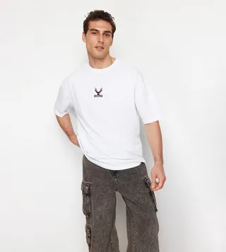 Embroidered Crew Neck T-Shirt