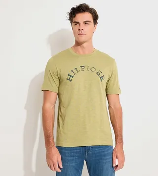 Arched Logo Printed Crew Neck T-Shirt