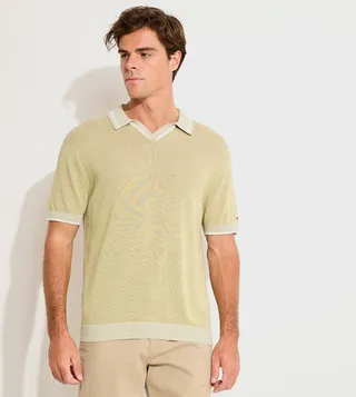 Solid Knitted Polo T-Shirt