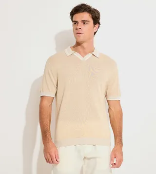 Solid Knitted Polo T-Shirt