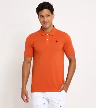 Logo Embroidered Short Sleeves Polo T-Shirt