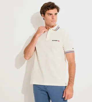 Embroidered Knitted Polo T-Shirt