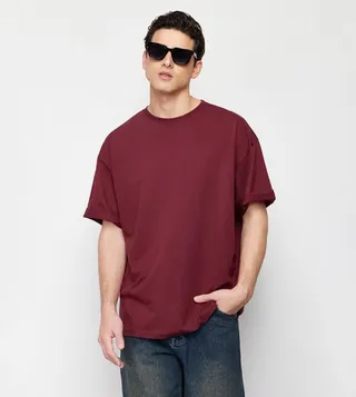 Solid Crew Neck Oversized T-Shirt