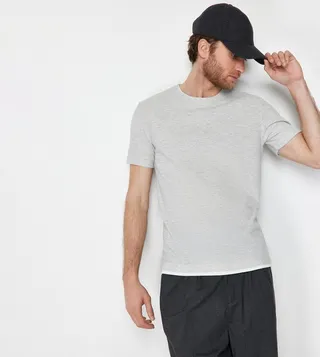 Textured Crew Neck T-Shirt