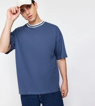 Contrast Trim Oversized T-Shirt