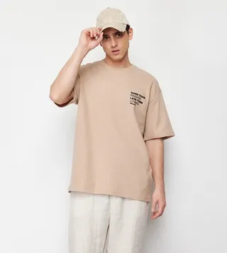 Waffle Knit Oversized T-Shirt