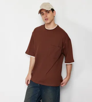 Contrast Trim Oversized T-Shirt
