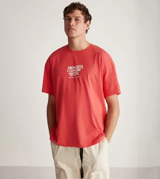 Printed Crew Neck Oversized T-Shirt