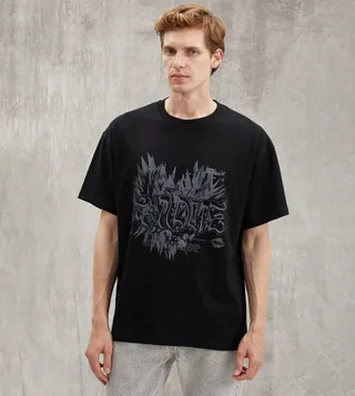 Printed Short Sleeves Oversized T-Shirt