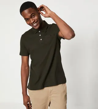 Waffle Textured Short Sleeves Polo T-Shirt