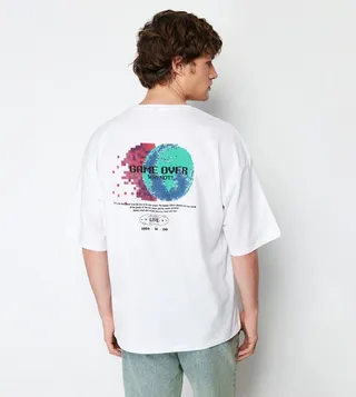 Printed Back Short Sleeves T-Shirt