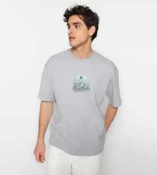 Printed Short Sleeves Relaxed Fit T-Shirt