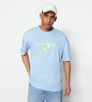 Printed Crew Neck Oversized T-Shirt