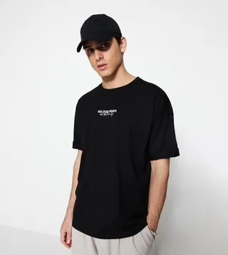 Printed Crew Neck Oversized T-Shirt
