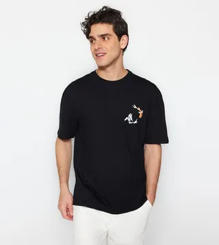 Print Detail Short Sleeves T-Shirt