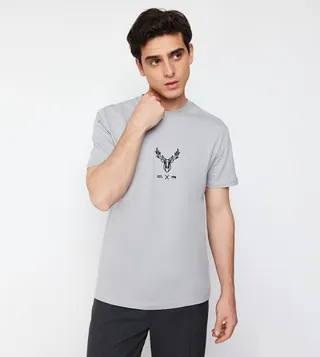 Embroidered Crew Neck T-Shirt