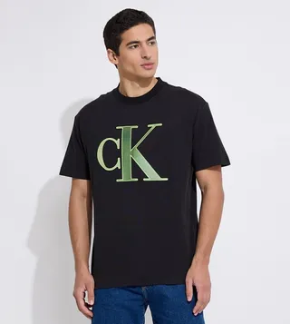 Perforated Monologo Crew Neck T-Shirt