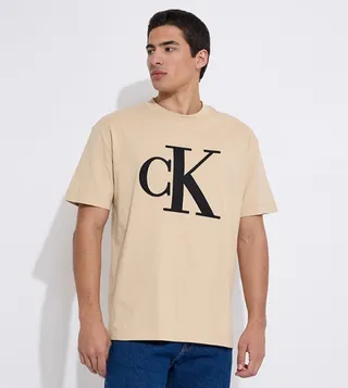 Perforated Monologo Crew Neck T-Shirt