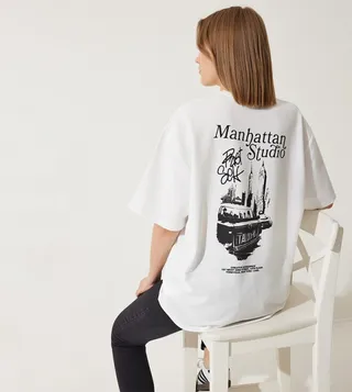 Printed Short Sleeves Oversized T-Shirt