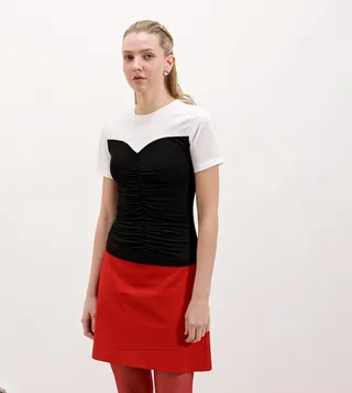 Color Block Ruched T-Shirt