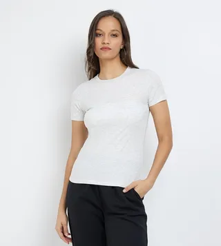 Solid Crew Neck Short Sleeves T-Shirt