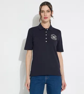 Crest Embroidered Short Sleeves Polo T-Shirt
