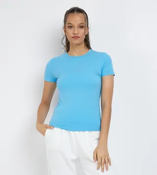 Solid Crew Neck Short Sleeves T-Shirt
