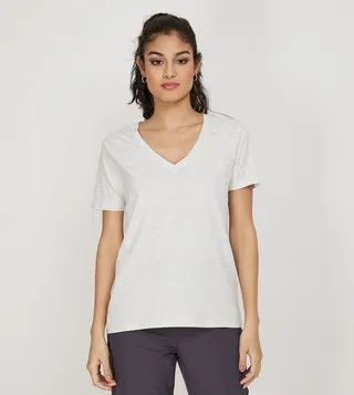Solid V-Neck T-Shirt