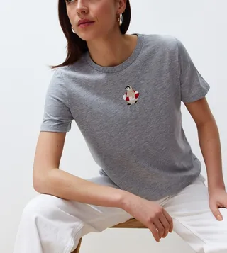 Embroidered Crew Neck T-Shirt